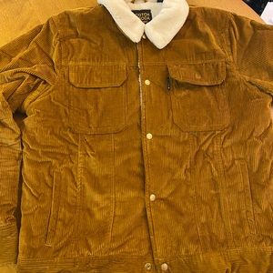 Gold fleece lined scotch and soda corduroy trucker